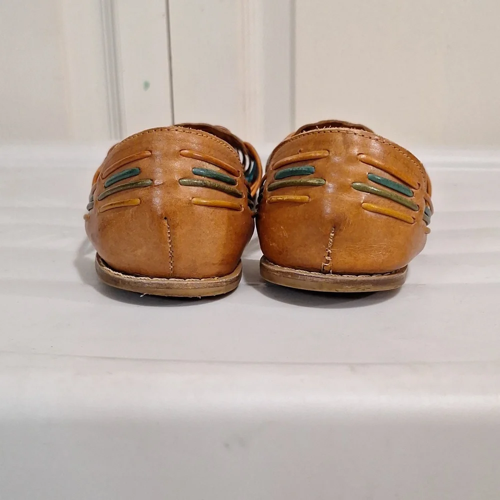 Bass huaraches woven leather slip-ons flats - multicolor - 8